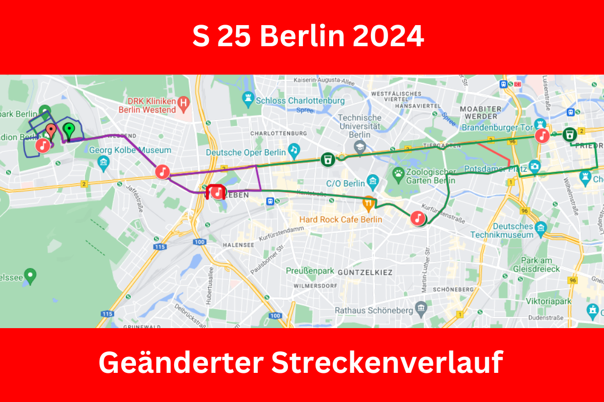 Geänderte Streckenführung beim S 25 Berlin 2024