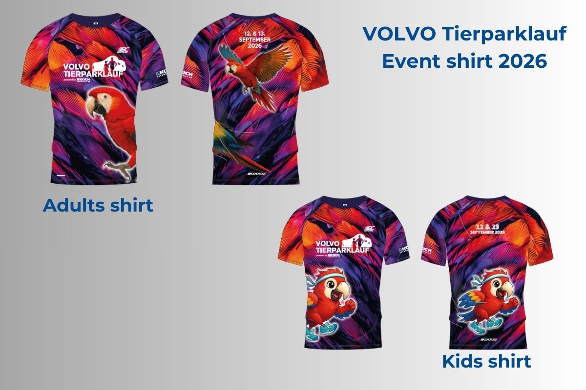 The Ara is the running animal for the VOLVO Tierparklauf 2026