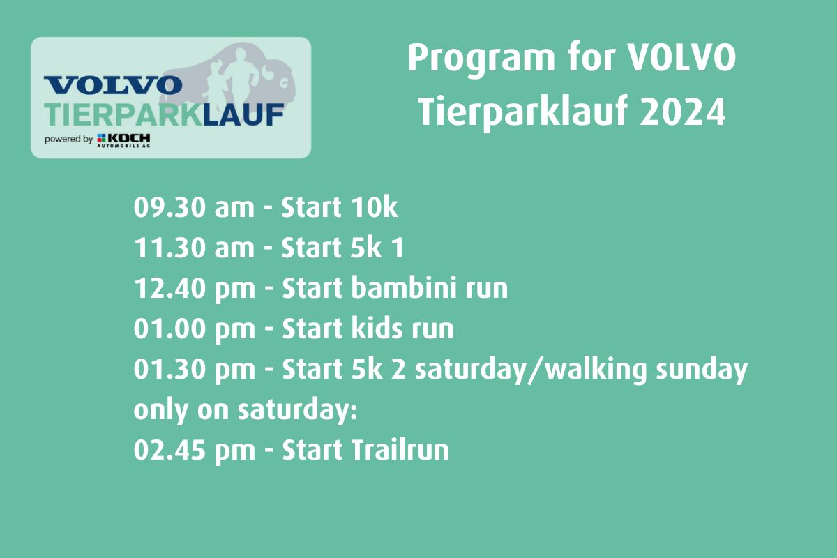 Program for the VOLVO Tierparklauf 2024