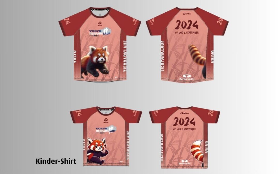 Der rote Panda auf dem VOLVO Tierparklauf-Shirt