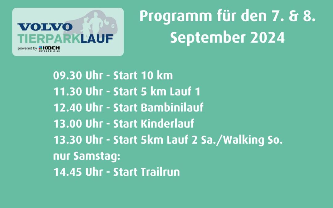 Programm für den VOLVO Tierparklauf 2024